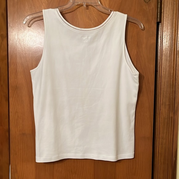 NOT FOR SALE.    
White tank with a decorative border. NWOT - Picture 2 of 4